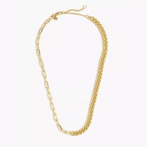 Madewell Shiny Mixed Chain Choker Necklace 12k Shiny Gold Plated Brass
